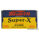 Western Super-X 22 Long Ammo Full Box 1946-56 Super-X Issue