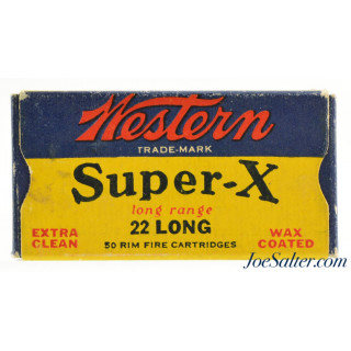 Western Super-X 22 Long Ammo Full Box 1946-56 Super-X Issue