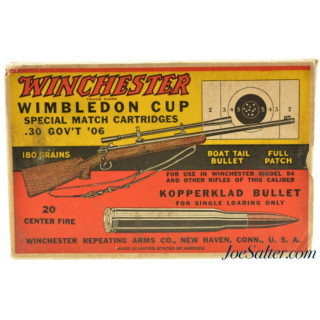 Winchester Wimbledon Cup "1936" Box Model 54 Call Out 20 Rounds Ammo
