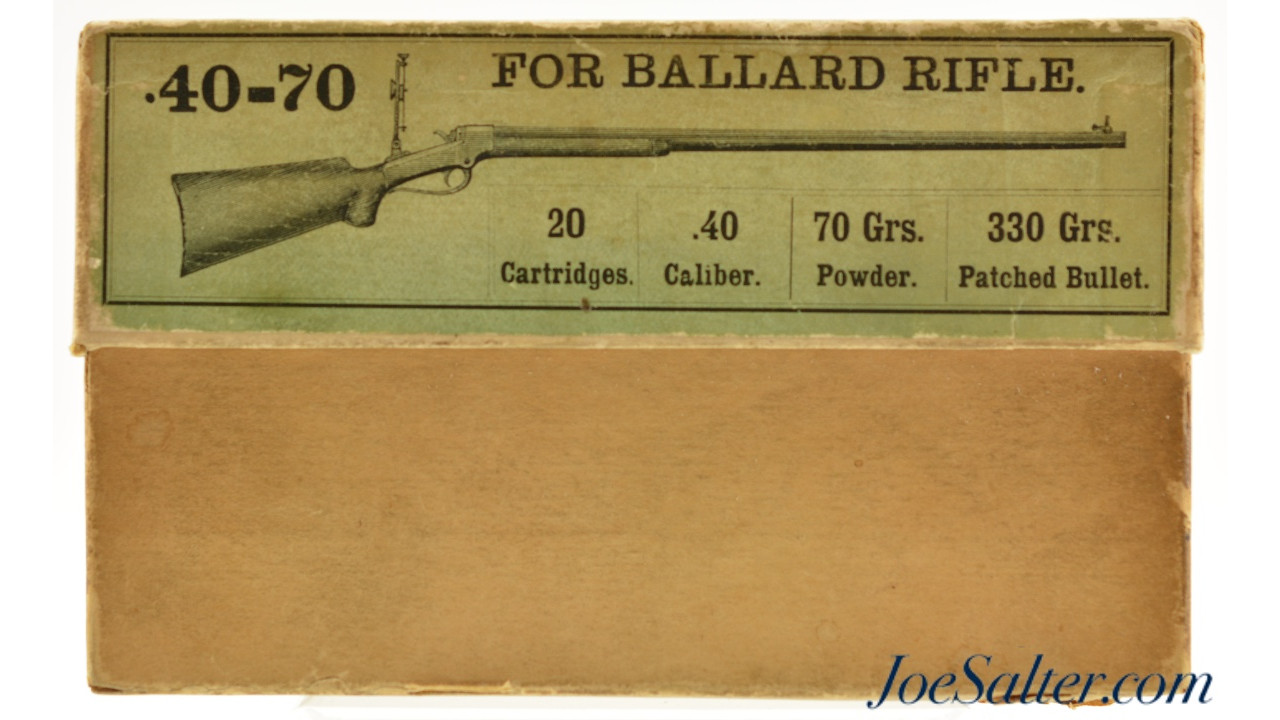 Rare 1890's Picture Box Winchester 40-70 Ballard Rifle Ammo Full