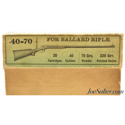 Rare 1890's Picture Box Winchester 40-70 Ballard Rifle Ammo Full Paper