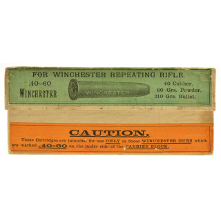 Excellent Early Winchester 1890's Full Square Corner Box 40-60 Central Fire Ammo