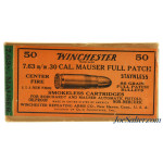 Excellent Full Box Winchester 7.63mm 30 Mauser Staynless Ammo 
