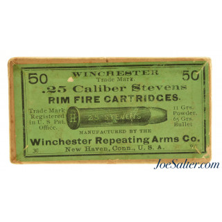 Full Sealed! Winchester 25 Stevens Rim Fire Black Powder Ammunition