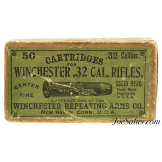 Winchester 32-20 Full Box Black Powder Ammo Early “Center Fire” Wording