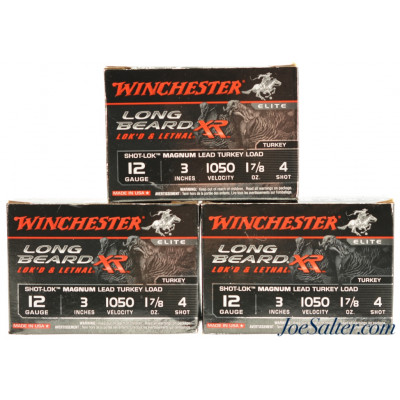 Winchester "Long Beard" 12ga. 3" 1 7/8oz #4 Turkey Shot Shells 30