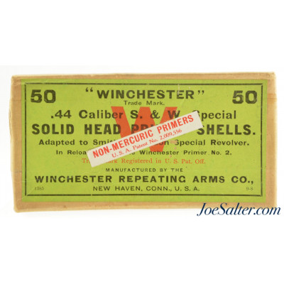 Sealed Box! Vintage Winchester 44 S&W Special Primed Cases Circa 1930's 