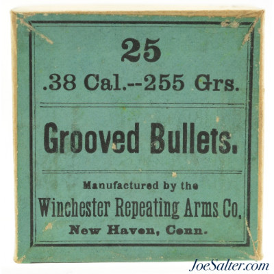 Early Full Box Winchester .38-55 Bullets For Reloading 255 Grain 25 Count