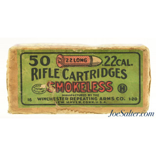  Winchester Green & Red Smokeless Issue 22 Long Ammo “1-20” Code