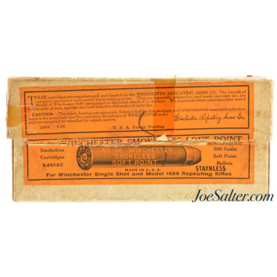  Interesting Transition 1925 & 1941 Dated Labels Full Box Winchester 45-90 Ammo