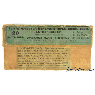 Very Scarce Winchester 45-85 Express Ammo Full Box 300 Gr Express Bullets