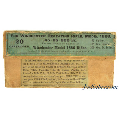 Very Scarce Winchester 45-85 Express Ammo Full Box 300 Gr Express Bullets