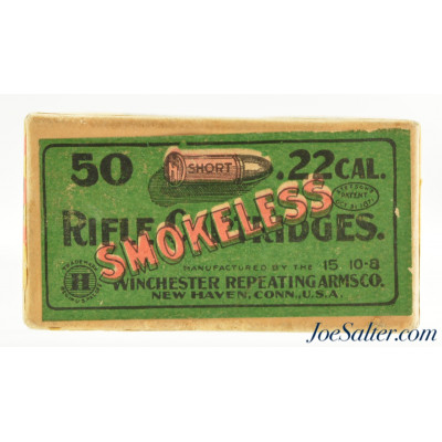  Sealed! Winchester 22 Short Green & Red Smokeless Ammo Issue WRA-7 S-2(g)