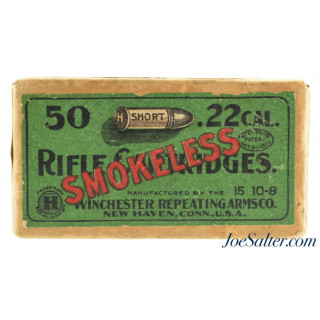 Winchester Red & Green Smokeless Issue 22 Short Ammo Full Box + Insert
