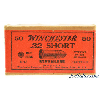  Winchester Staynless 32 Short Rim Fire Full Box Ammunition Excellent