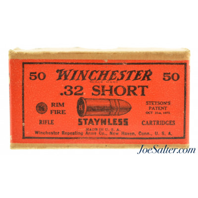  Winchester Staynless 32 Short Rim Fire Full Box Ammunition Excellent