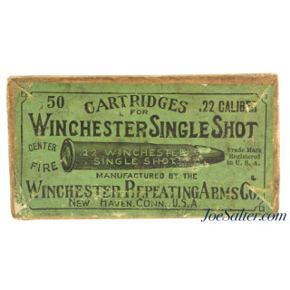 Scarce Sealed! Winchester 22 Win Single Shot Black Powder Ammo Circa 1900