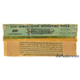 Scarce late 1880's Winchester 45-75 WCF Centennial 1876 Ammo Full Box
