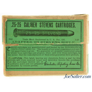  Excellent Full Box Winchester 25-25 Stevens Black Powder Ammo 20 Rds.