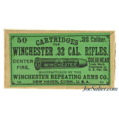 Excellent Winchester 32 WCF Full Box Ammo 1907 Models 1873 & 1892