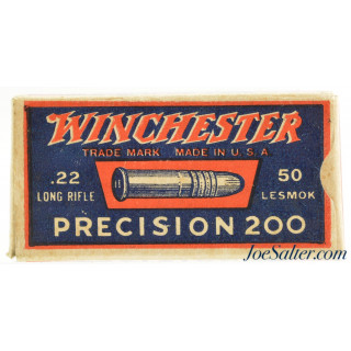 Excellent Winchester 1930's “Precision 200” Match Issue Full Box 22 LR Ammo 