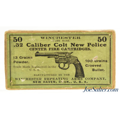  Excellent Sealed! Winchester 32 Colt New Police Ammo “Picture Box” 