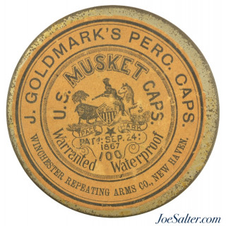 Exellent Original Winchester J. Goldmark's Musket Percussion Caps Patent 1867