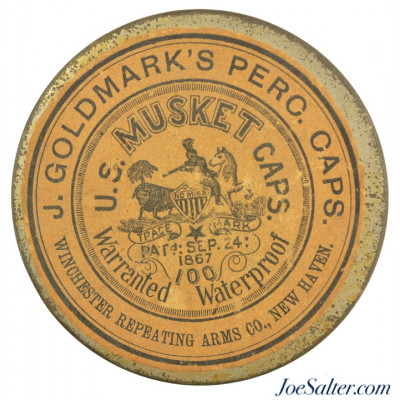 Exellent Original Winchester J. Goldmark's Musket Percussion Caps Patent 1867