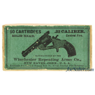 Black Powder 1890's Winchester “Picture” Box 32 Central Fire (32 S&W) Ammo