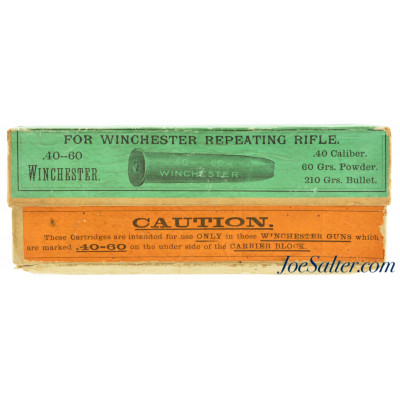  Excellent Mid 1880's First Type Box 40-60 Winchester Ammo Full & Original 