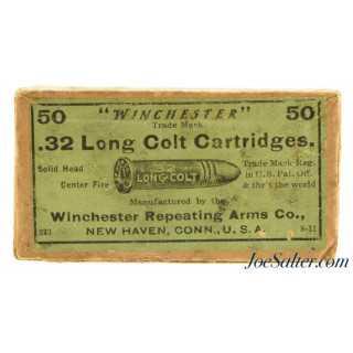  Sealed! Winchester 32 Long Colt Full Box Black Powder Ammo 8-11 Date Code