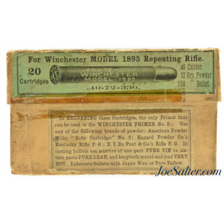  Early Winchester 40-72 Black Powder  Ammo Full Box Model 1895 Rifle 