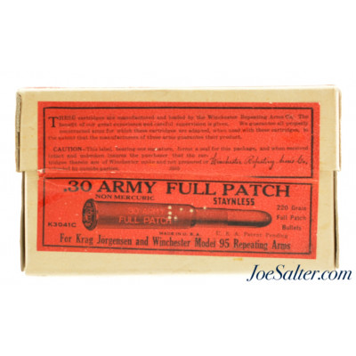 Full & Sealed Winchester 30 Army Full Patch Ammo Krag & Model 95