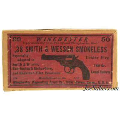 Winchester 38 S&W “Picture” Box Smokeless Powder 1914 Date Code