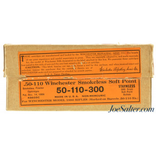 Scarce Winchester 50-110 Smokeless Ammo Staynless Full Box 3-27 Date Code