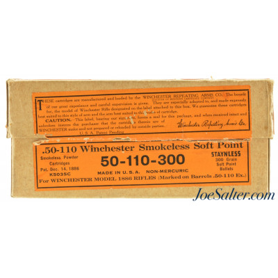 Scarce Winchester 50-110 Smokeless Ammo Staynless Full Box 3-27 Date Code