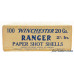 Winchester Ranger 20 GA Paper Primed Empty Shot Shell Partial Box 85 Count