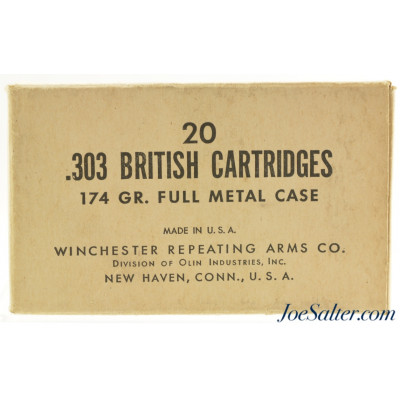 Winchester 303 British War Contract Ammo 174 Grain Full Metal Case 20 Rds