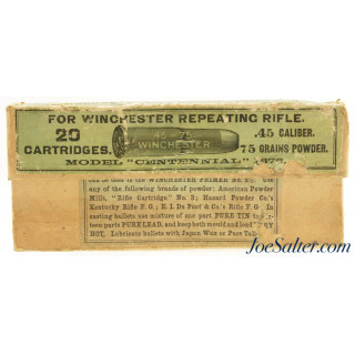 Winchester 45-75 Ammo Final Version “Model Centennial 1876” Full Box