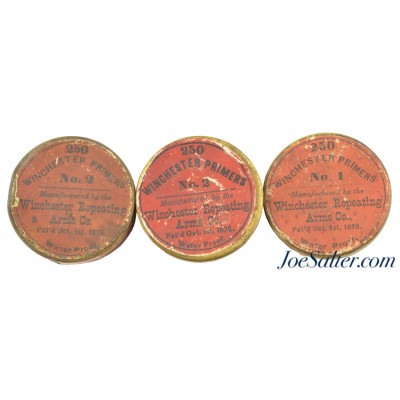 Winchester Primers #2/#1 Pat'd Oct 1st 1878 3 Tins