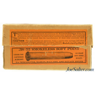 Winchester 38-55 WCF Ammo 1924 Early “K” Code Box Smokeless Full Box 
