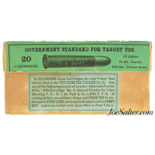 Early Winchester 45-70-500 Government Standard Target Black Powder Ammo
