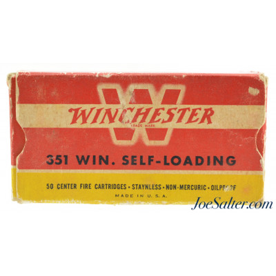 Winchester 351 WSL Winchester Self Loading Ammo “1946” Box 50 Rds