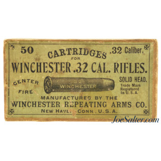 Winchester Full Box 32 WCF Ammo Early Black Powder Model 1873 