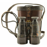 British Broad Arrow Marked Lemaire Paris WW1 Binoculars and Case c.191