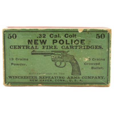 Seldom Seen 1896 Box Winchester 32 Colt New Police Picture Box Ammo