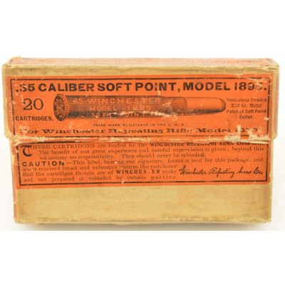 Seldom-Seen Circa 1903 Box 35 Winchester Ammo 250 Gr Patched Soft Poin
