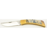 Gerber Folding Sportsman Knife Large Genuine Agate Stone USA
