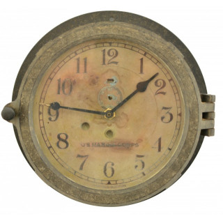 WWII USMC Bakelite Wall Clock, Chelsea Clock Co, Boston
