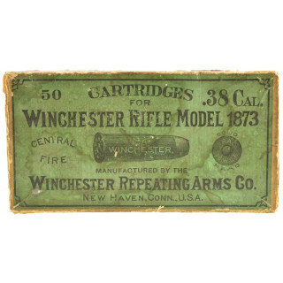 Late First Type Black Powder Box 38 WCF Ammo Model 1873 Rifle
